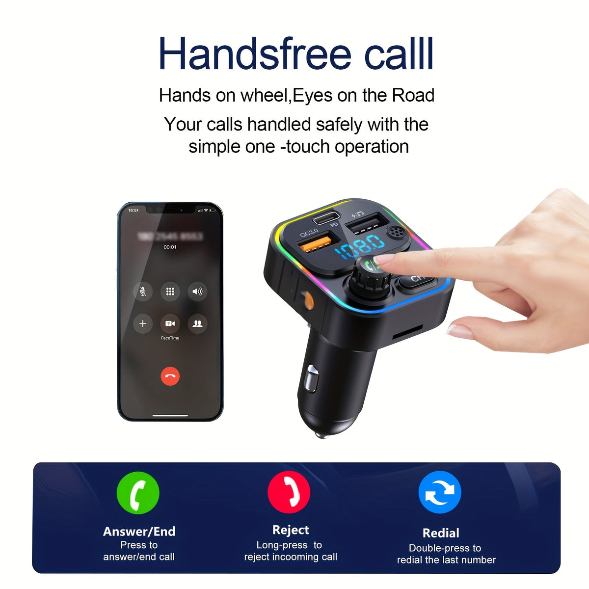 Transmissor FM Bluetooth para Carro, USB – foto 3