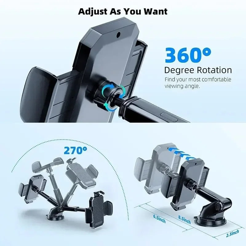 Suporte de Telemóvel para Carro com Ventosa 360°