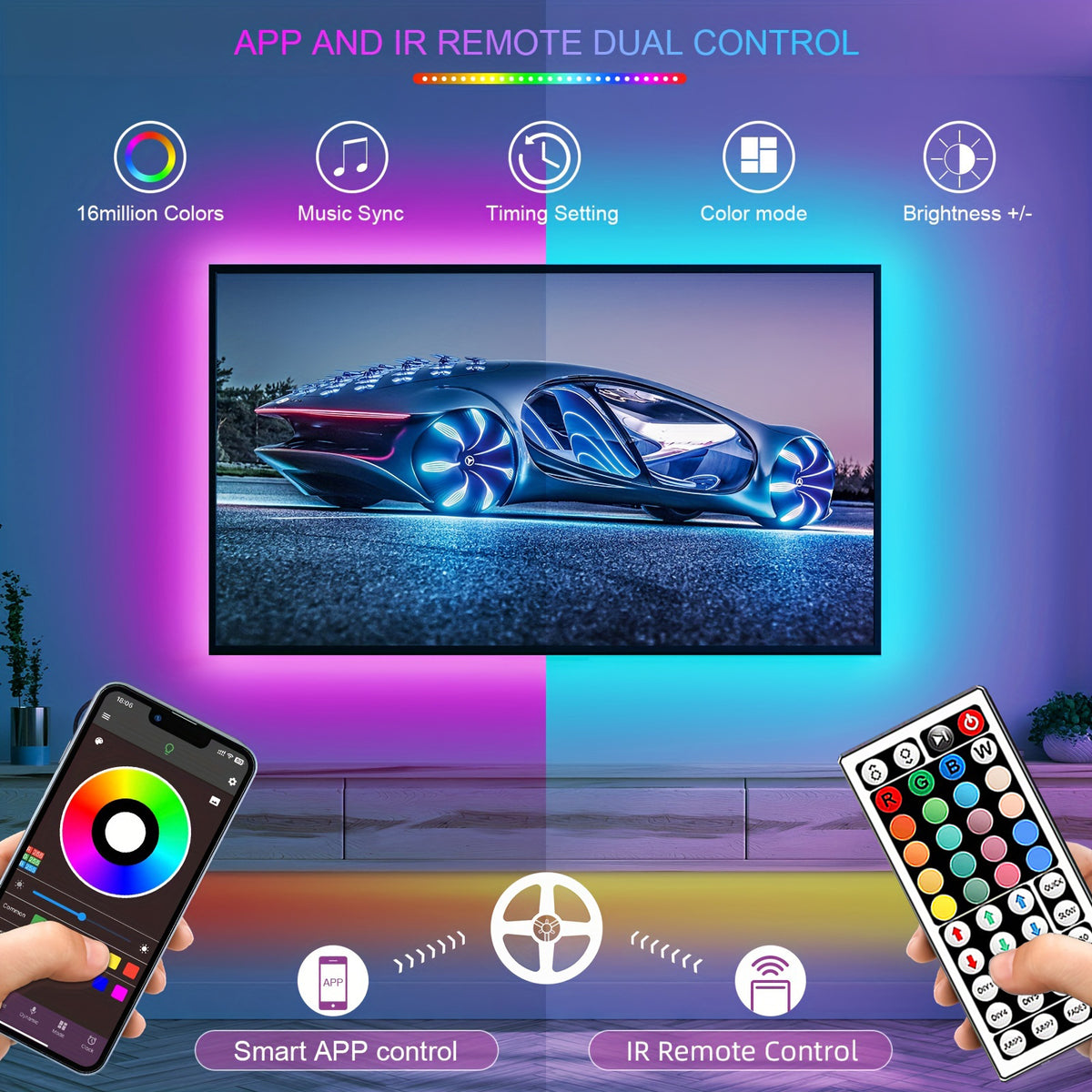 Fita LED RGB USB de 5 Metros para Quarto e TV – foto 4