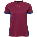 T-shirt Kempa Prime para Mulher – Grená e Azul-marinho