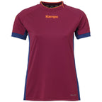 T-shirt Kempa Prime para Mulher – Grená e Azul-marinho