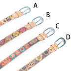 Cinto de Cortiça com Estampado Floral MB Cork L-1026 para Mulher – 2,8 cm