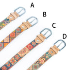 Cinto de Cortiça com Estampado Floral MB Cork L-1027 para Mulher – 2,8 cm