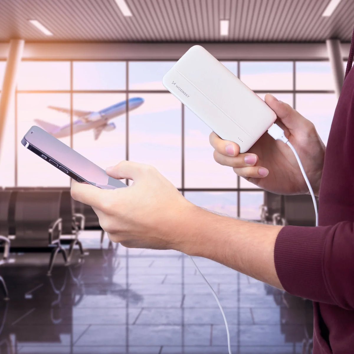 Wozinsky Powerbank Li-Po 10000mAh 2 x USB Branco (WPBWE1)
