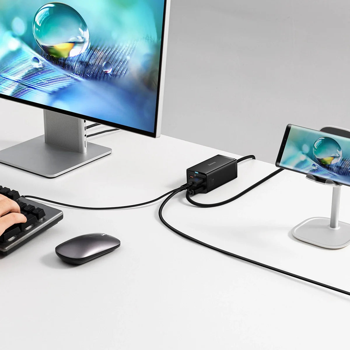 Carregador Rápido Baseus GaN5 Pro 67W USB-C/USB-A Preto + HDMI