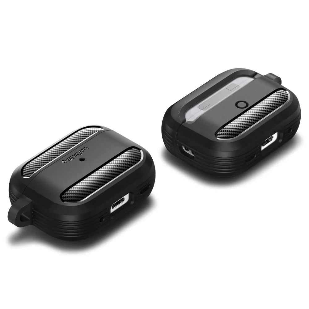Capa Rugged Armor Spigen para Apple AirPods Pro 1 / 2, Preto Mate