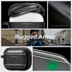 Capa Rugged Armor Spigen para Apple AirPods Pro 1 / 2, Preto Mate