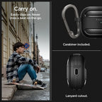 Capa Rugged Armor Spigen para Apple AirPods Pro 1 / 2, Preto Mate