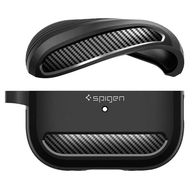 Capa Rugged Armor Spigen para Apple AirPods Pro 1 / 2, Preto Mate