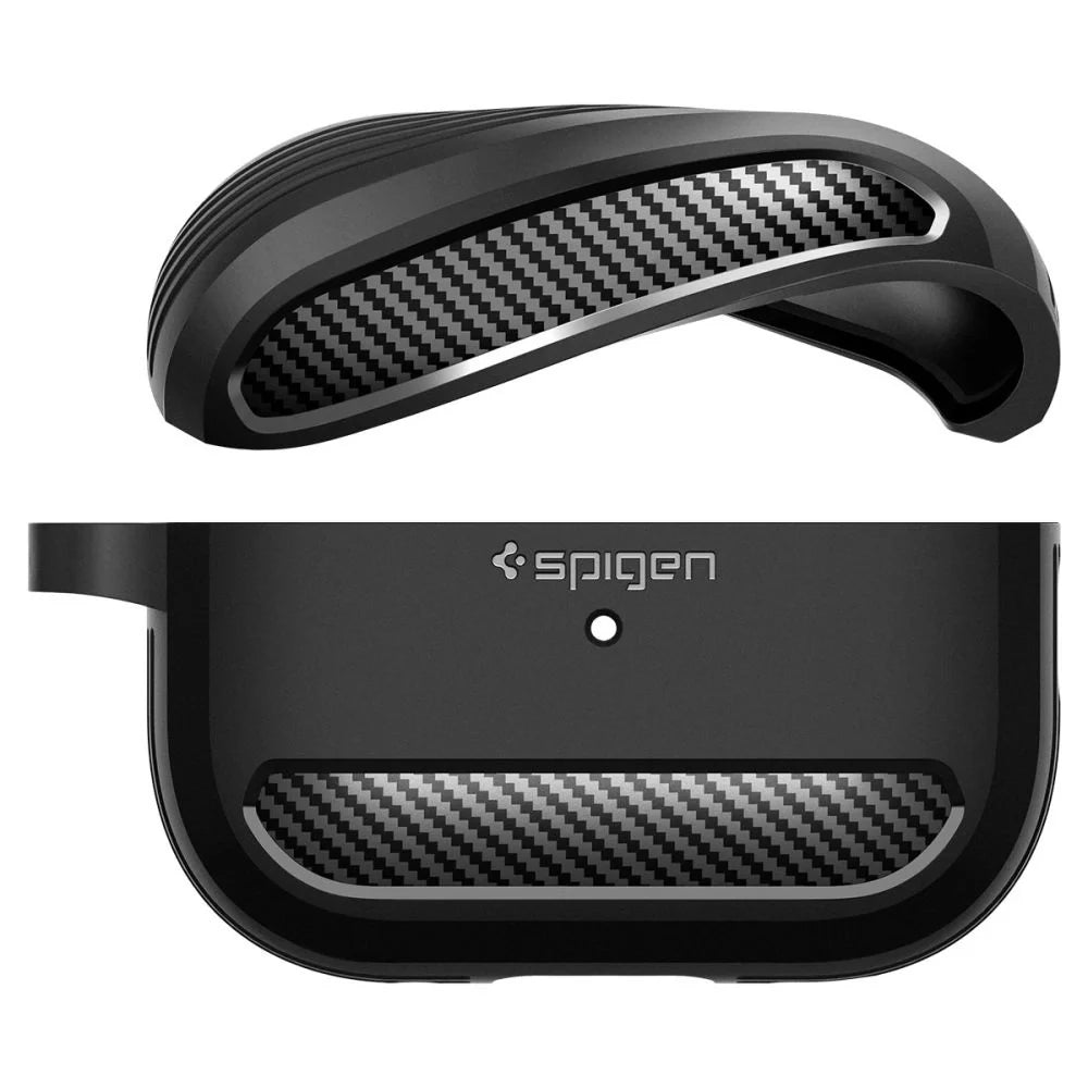 Capa Rugged Armor Spigen para Apple AirPods Pro 1 / 2, Preto Mate