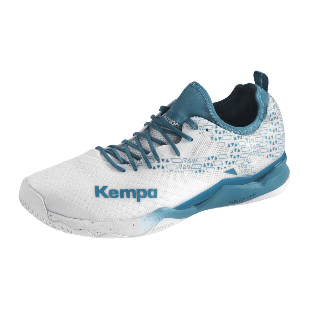 Sapatilhas de Andebol Kempa Wing Lite 2.0 – Branco e Azul-petróleo