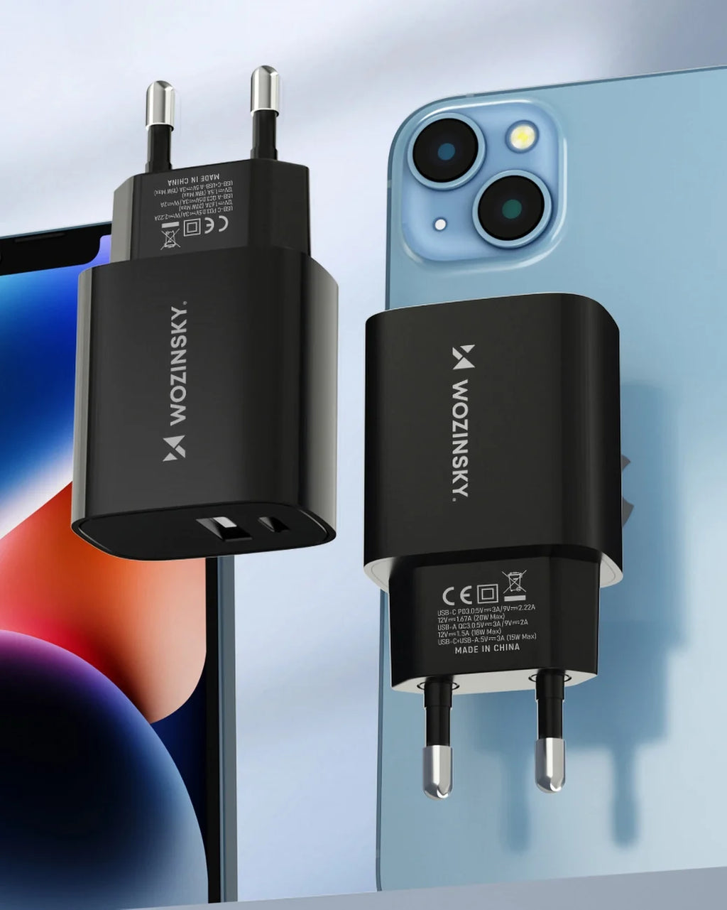 Wozinsky WGWCB Carregador de Parede USB-A USB-C 20W / Preto