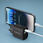 Wozinsky WGWCB Carregador de Parede USB-A USB-C 20W / Preto