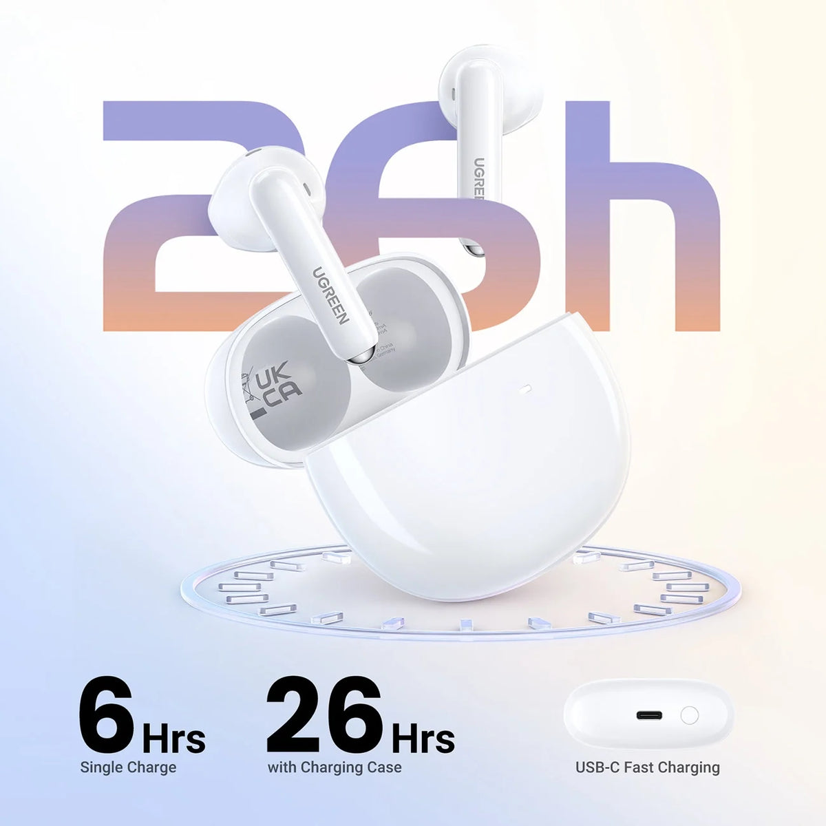 Auriculares Ugreen WS201 HiTune H5 ANC Brancos