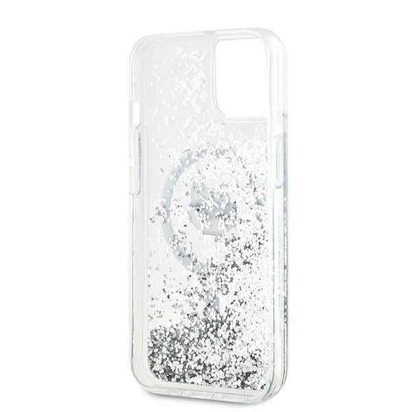 Capa MagSafe KARL LAGERFELD Transparente com Glitter para iPhone 14