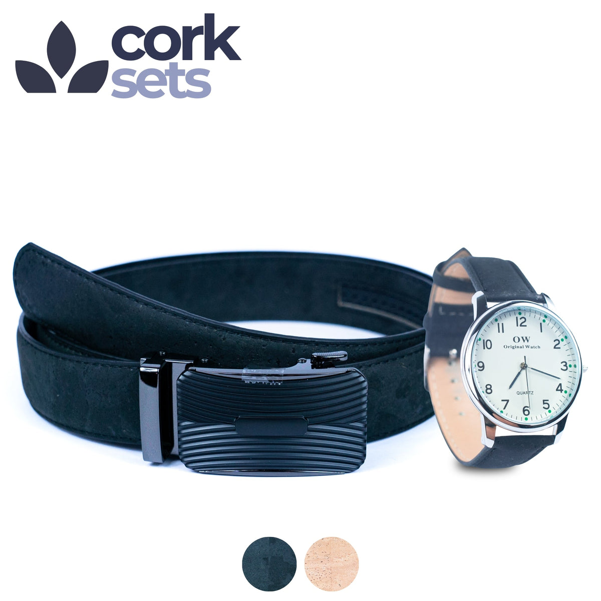 Conjunto de Cinto e Relógio em Cortiça MB Cork SET-023