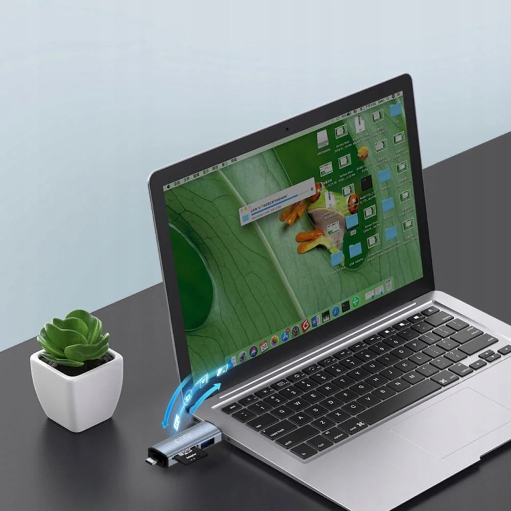 Leitor de Cartão SD e MicroSD Tech-Protect UltraBoost USB-A/USB-C OTG Cinza