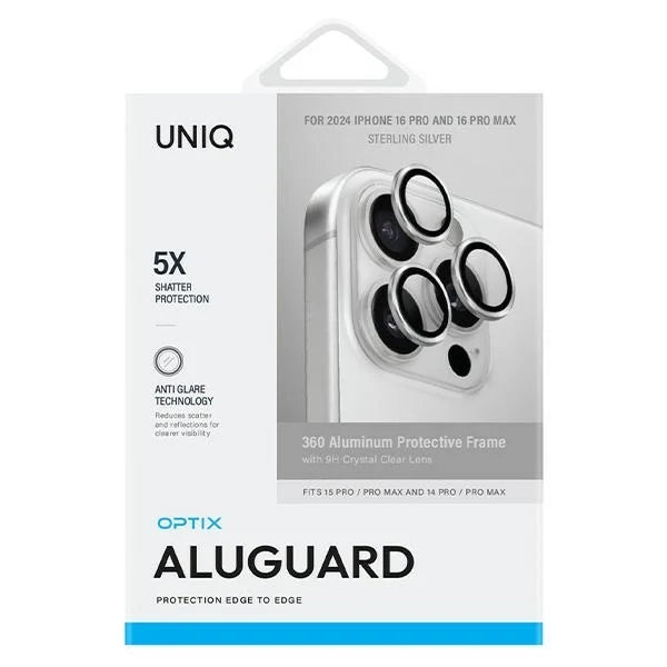Uniq Optix Protetor de Lente de Câmera em Alumínio para iPhone 14 e 15  Pro / Pro Max Prateado com Aplicador