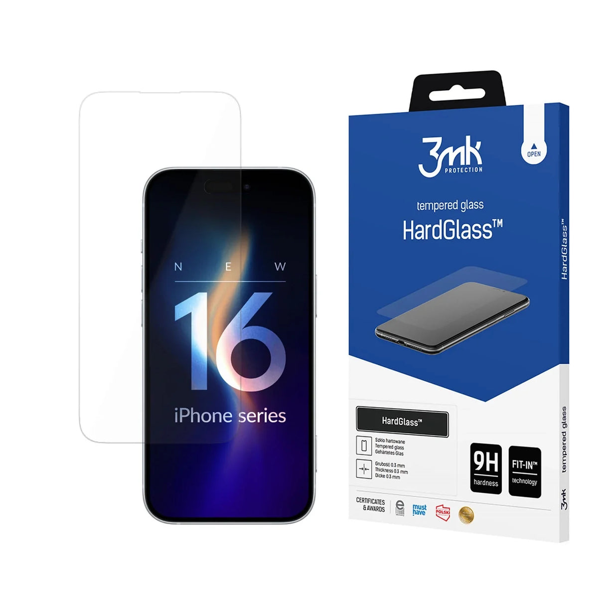 Vidro Temperado 3MK Protection 9H Apple iPhone 16 Pro Preto