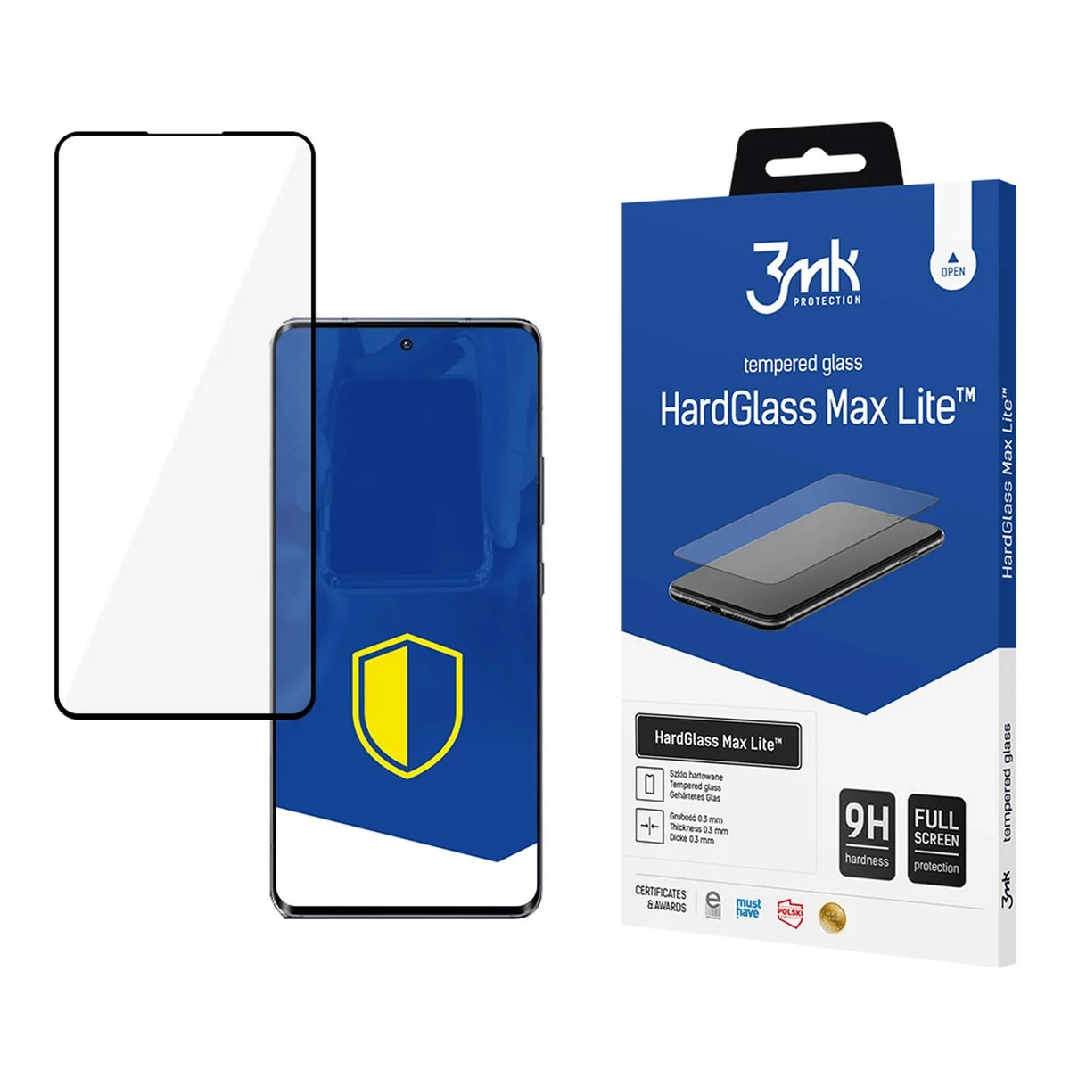 Vidro Temperado 3MK PROTECTION HardGlass Max Lite para Motorola Edge 50 Pro