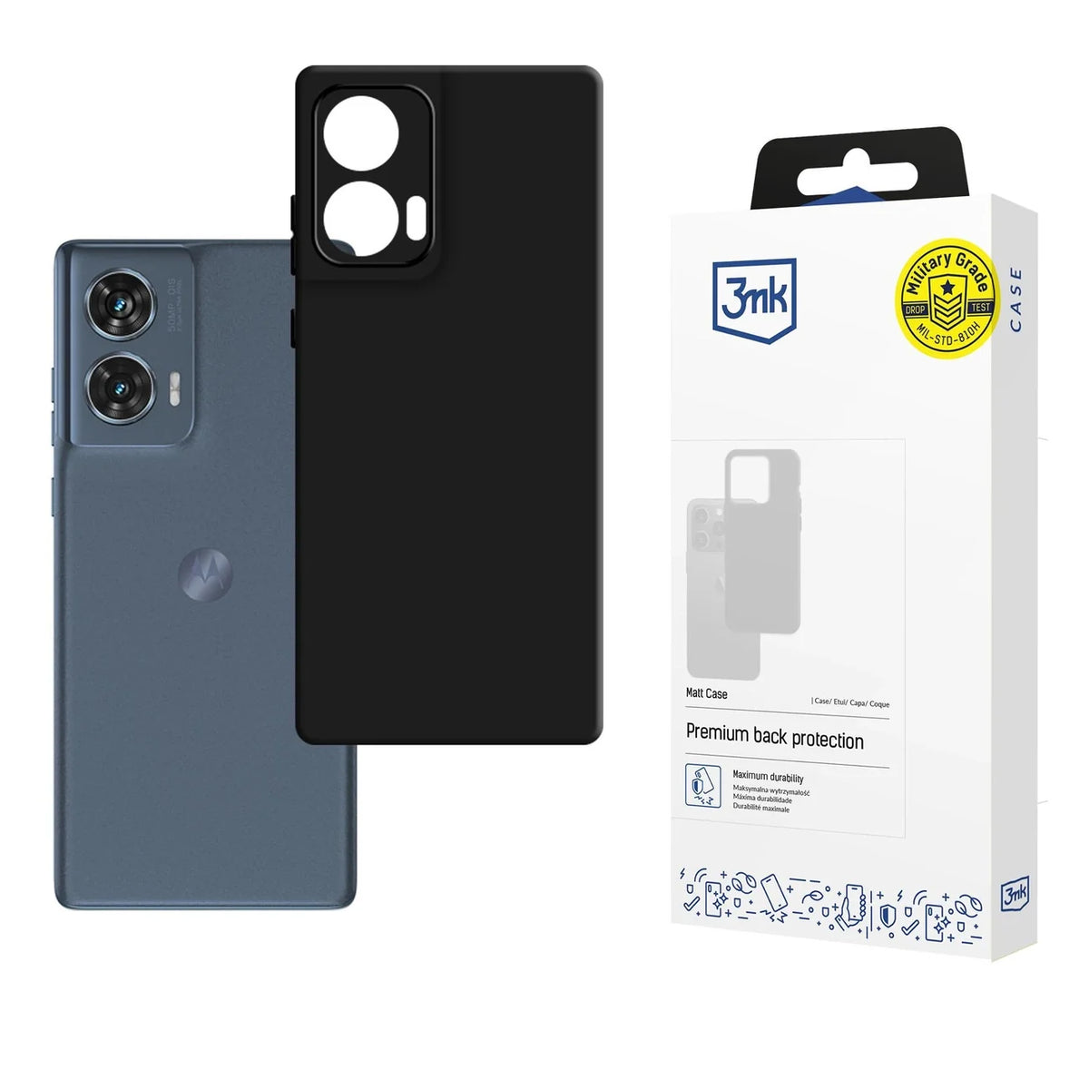 Capa 3MK PROTECTION Preta para Moto Edge 50 Fusion