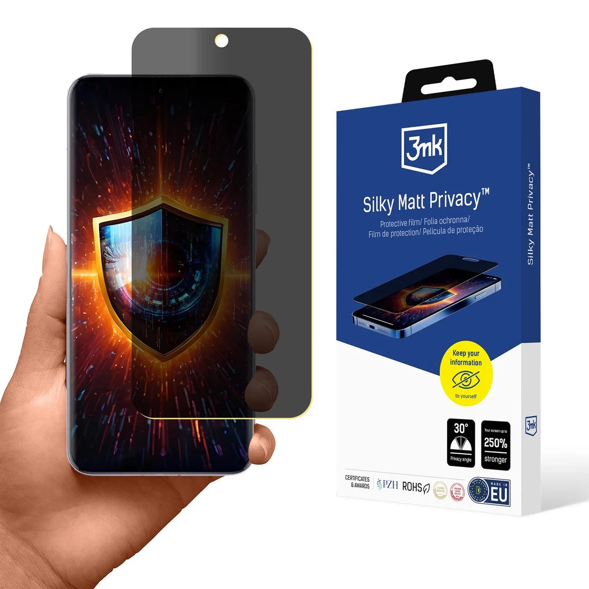 Protetor de Ecrã 3MK PROTECTION / Preto / Privacidade para Oppo Reno 13 Pro