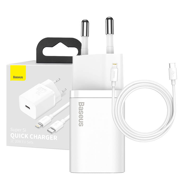 Carregador Baseus Super Si 1C 20W (inclui Cabo USB-C para Lightning 1 m)