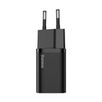 Carregador Baseus Super Si QC 3.0 PD 25W 3A + Cabo USB-C 1 m, Preto