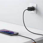 Carregador Baseus Super Si QC 3.0 PD 25W 3A + Cabo USB-C 1 m, Preto
