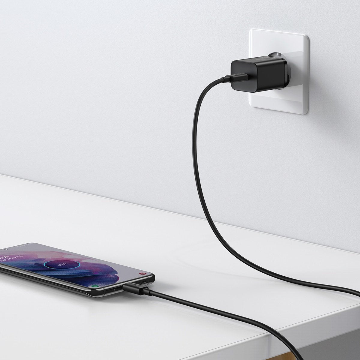 Carregador Baseus Super Si QC 3.0 PD 25W 3A + Cabo USB-C 1 m, Preto