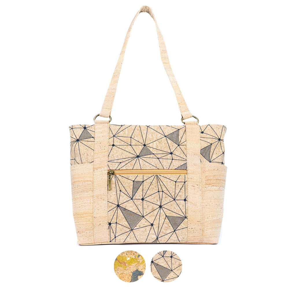 Mala Tote de Cortiça com Bolso com Fecho MB Cork BAGP-326