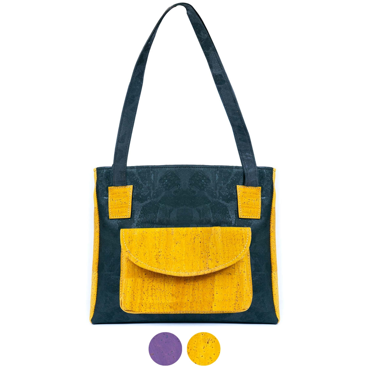 Mala Tote Bicolor de Cortiça com Bolso Frontal MB Cork BAGP-310