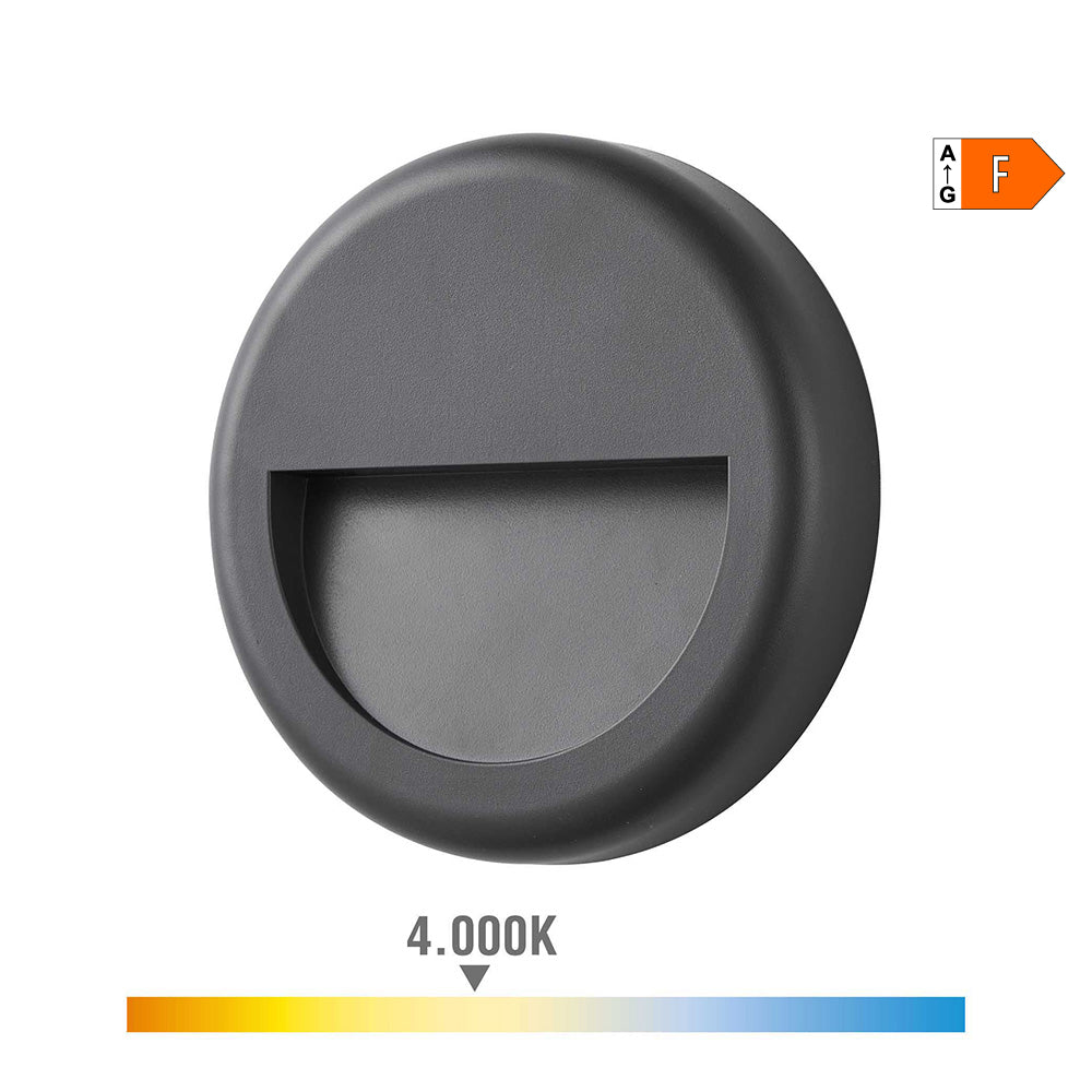 Candeeiro de parede LED EDM Luz Dia 4000K Ø14x2,8cm IP65