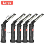 Luz de Trabalho COB Dobrável, com Íman e Gancho, Recarregável