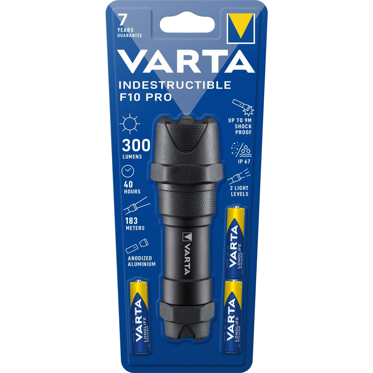 Varta Indestructible F10 Pro Lanterna de Mão Preta LED