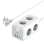 Extensão Cubo Séxtupla com 2 Portas USB-A e 1 USB-C (Branco) TESSAN