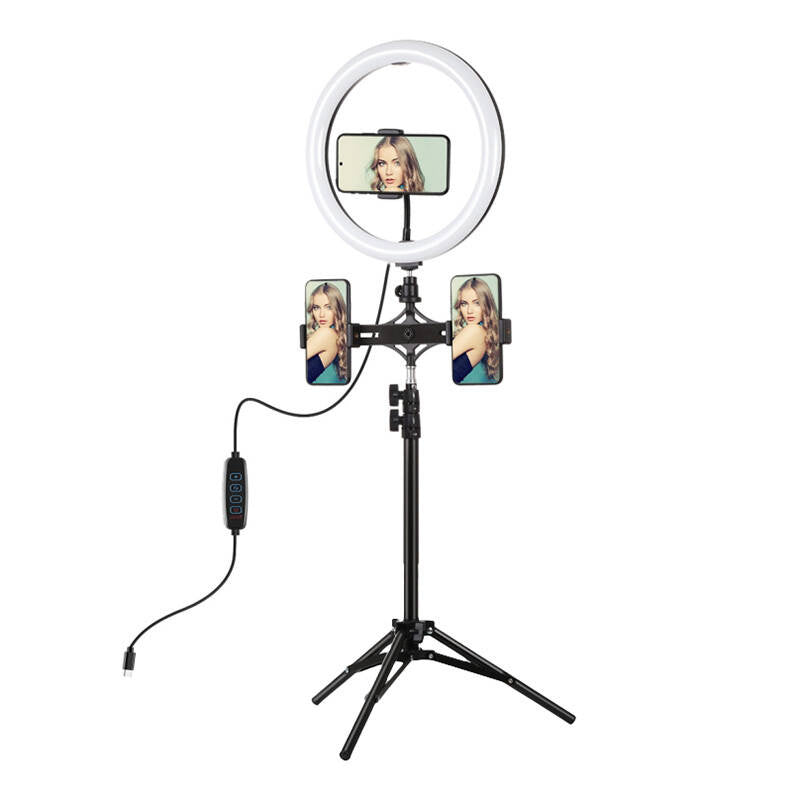 Ring Light LED PULUZ PKT3099B 12” com Tripé Ajustável e Suporte Duplo para Smartphone