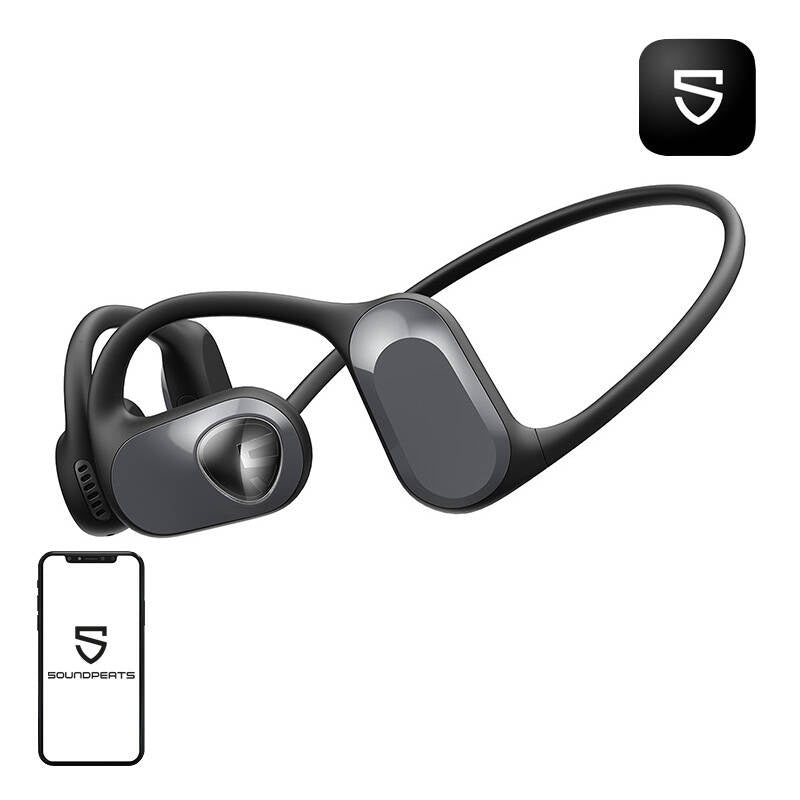 Auriculares TWS SOUNDPEATS RunFree p/ Corrida e Ciclismo c/ 16.2mm drivers Pretos