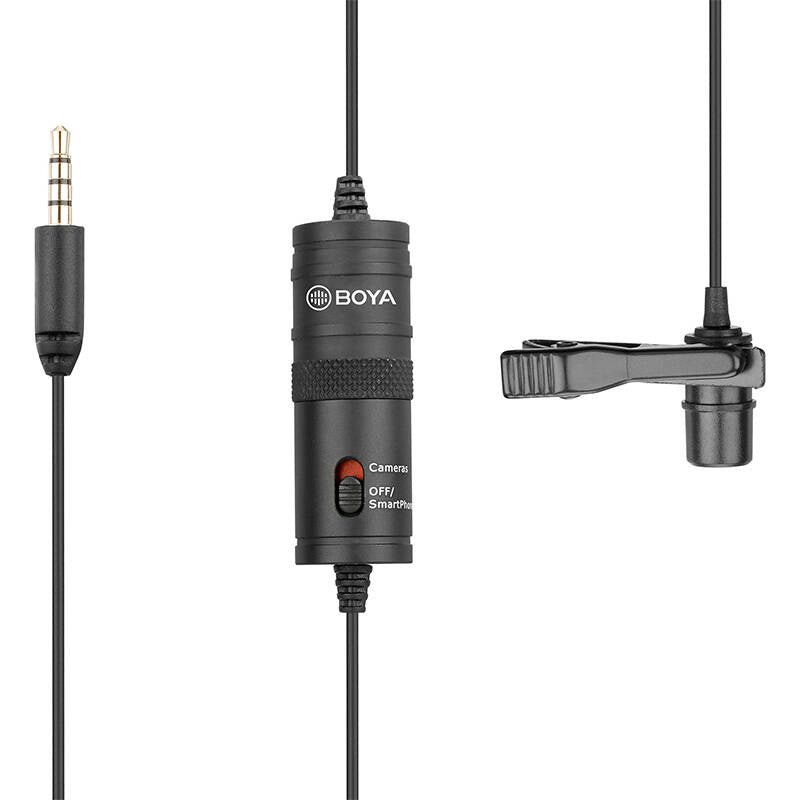 Microfone Lavalier de lapela BOYA BY-M1 Preto