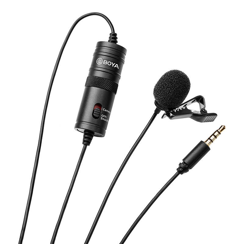 Microfone Lavalier de lapela BOYA BY-M1 Preto