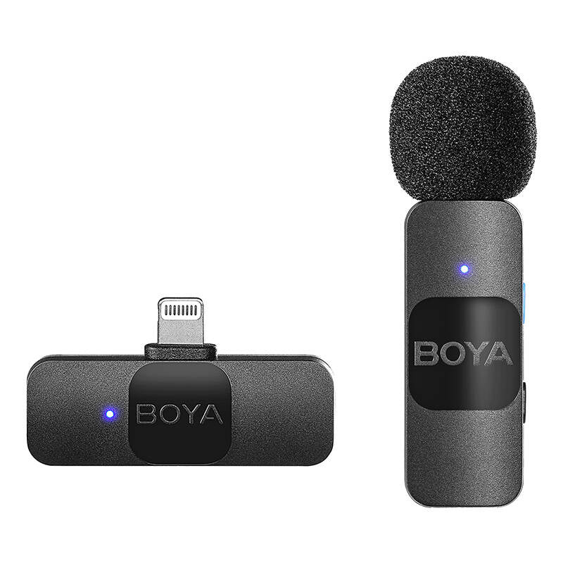 Microfone de Lapela Sem Fios BOYA BY-V1 compatível com iPhone
