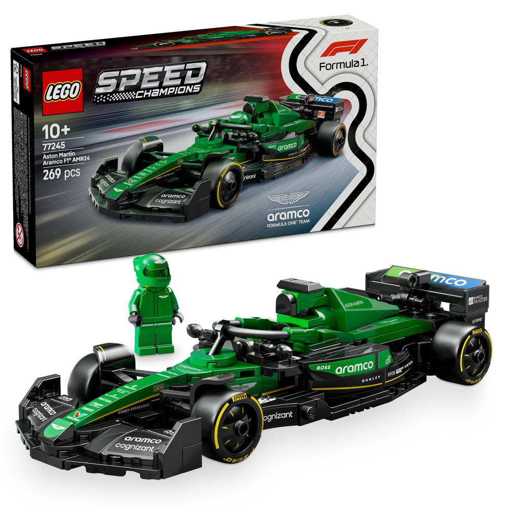 LEGO Speed Champions: Carro de Corrida Aston Martin Aramco F1® AMR24 | Idades 10+ | 269 Peças | Item 77245
