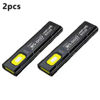 Mini Luz de Clip COB Recarregável, com Luz Vermelha Intermitente