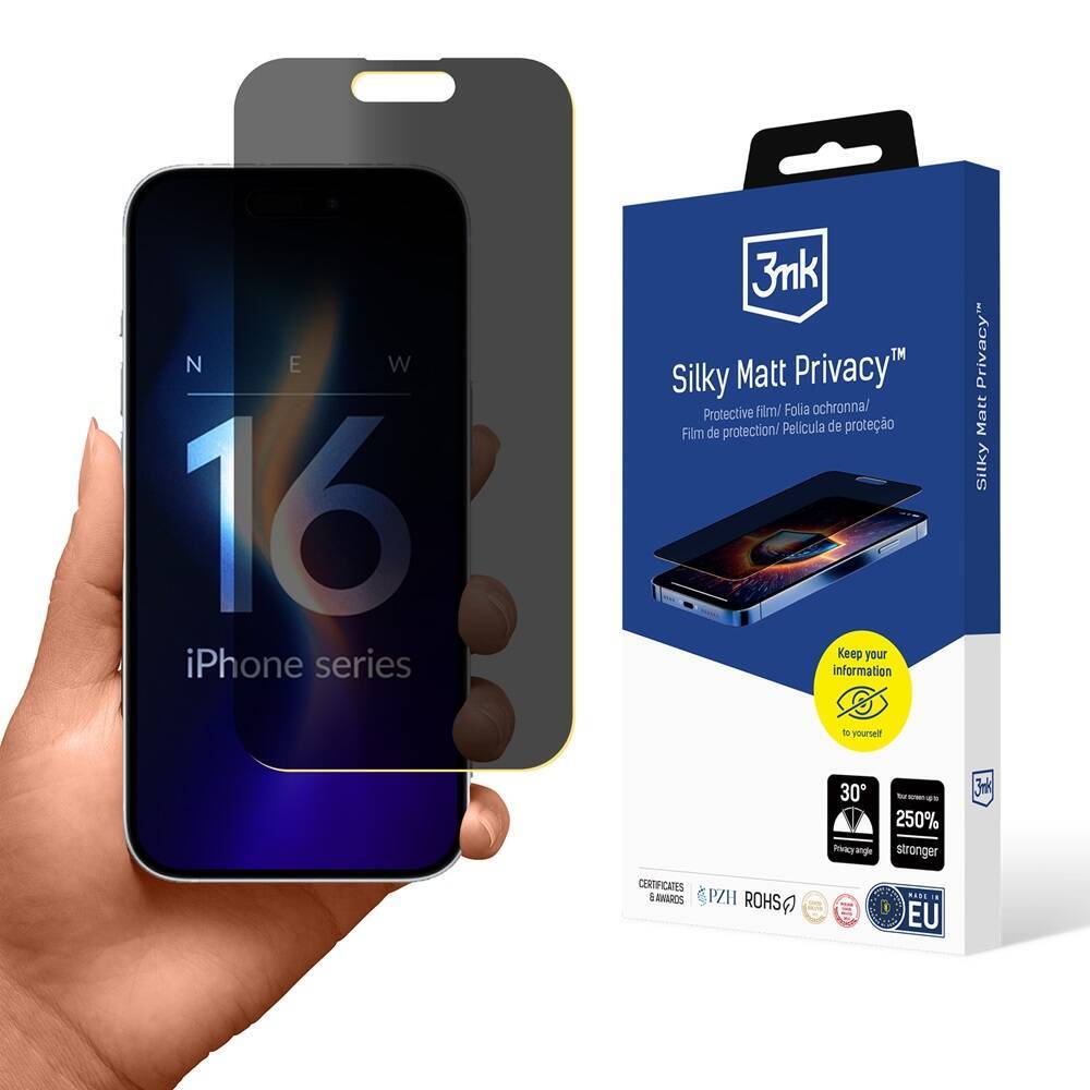 Película de Proteção 3MK para iPhone 16 Pro Max / Silky Matt Privacy