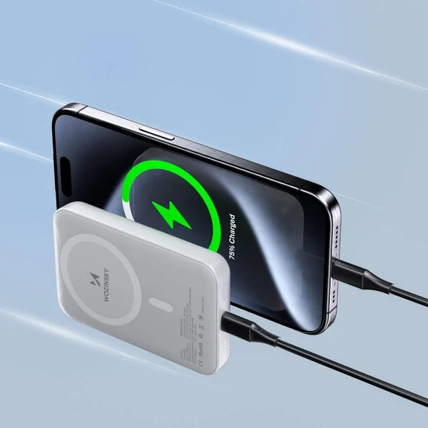 Powerbank Wozinsky Magnetic Mini 10000mAh 30W USB-C (Integrado) Cinza