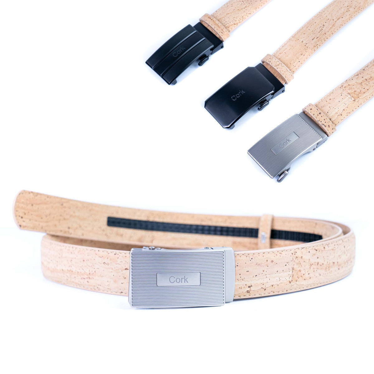 Cinto de Cortiça com Fivela Automática MB Cork L-1167 para Homem – Natural
