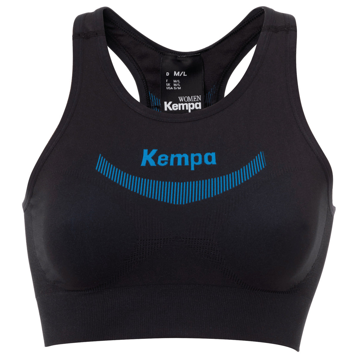Top Desportivo Kempa Attitude Pro para Mulher – Preto e Azul