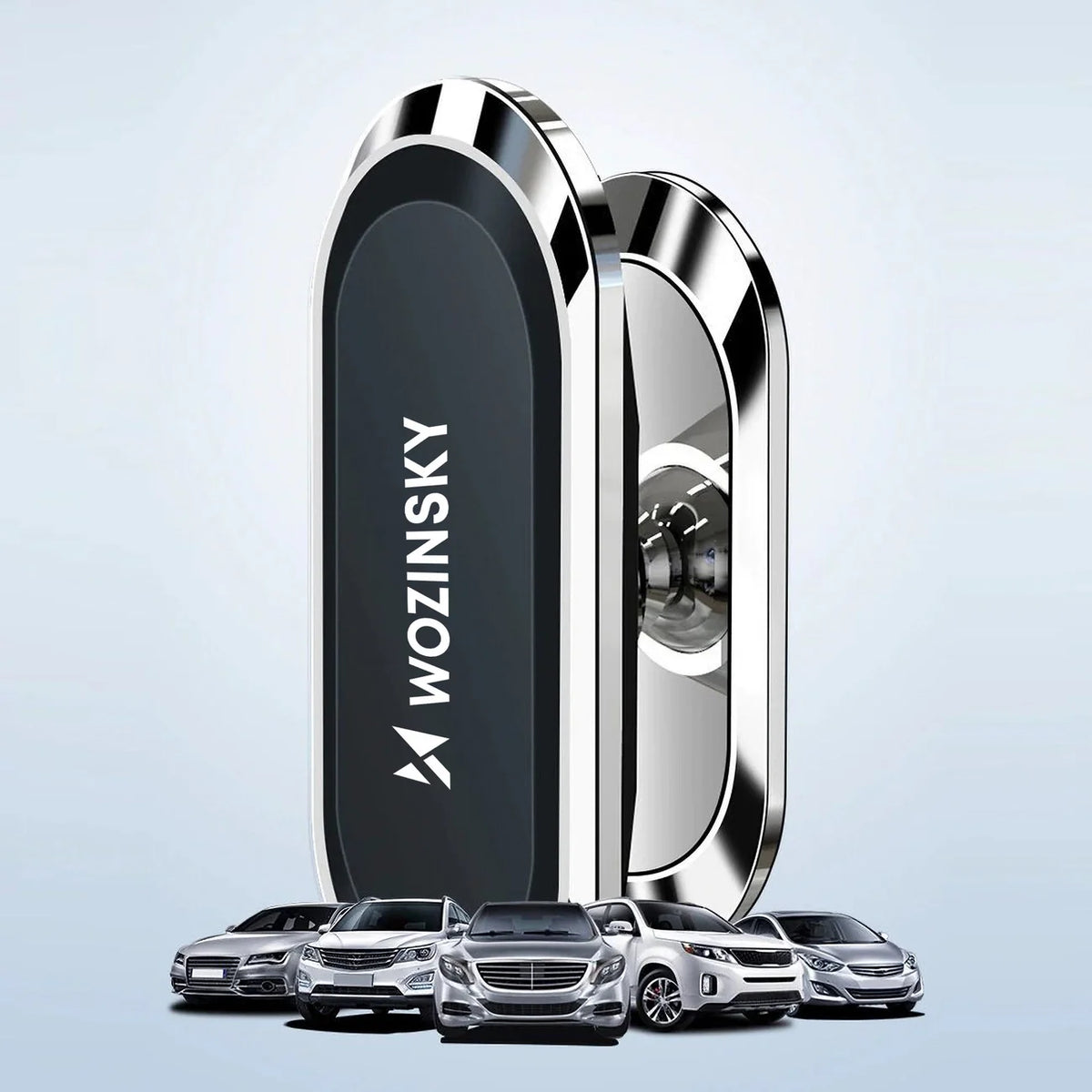 Suporte Magnético Auto-Adesivo 360 para Carro Wozinsky Prata