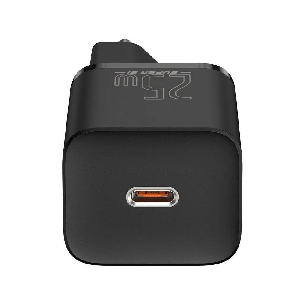 Carregador Baseus Super Si QC 3.0 PD 25W 3A + Cabo USB-C 1 m, Preto
