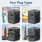 Carregador Adaptador de Viagem Universal Vention 65W 1x USB-C 2x USB-A